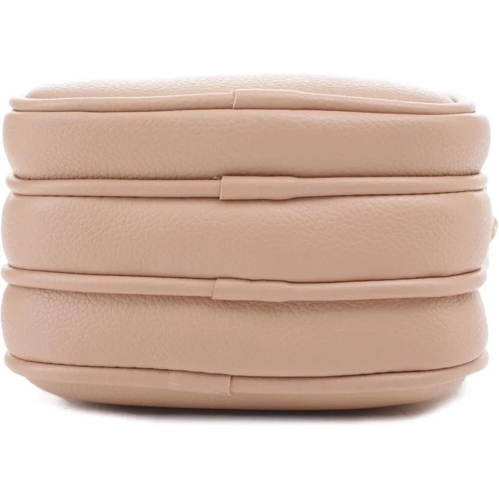Josie Triple Zip Crossbody Bag Vegan PU Leather Small Travel Purse